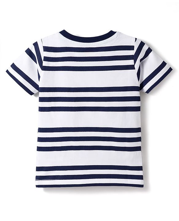 Babyhug 100% Cotton Knit Half Sleeves Striped T-Shirts Pack Of 3 - Multicolour