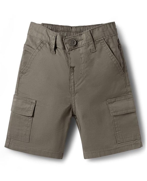 Babyhug Cotton Knit Half Sleeves Checkered Shirt & Shorts Set - Brown & Light Green