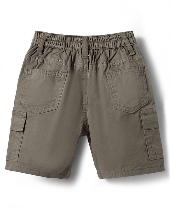 Babyhug Cotton Knit Half Sleeves Checkered Shirt & Shorts Set - Brown & Light Green