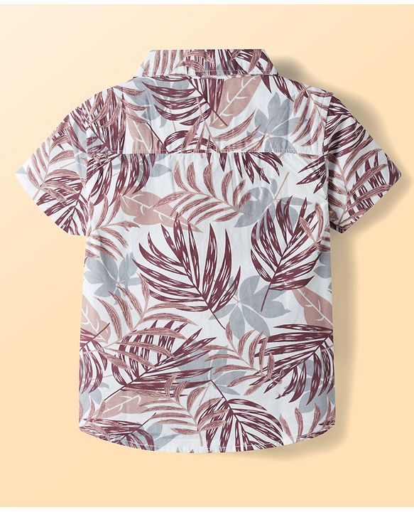 Babyhug Cotton Woven Half Sleeves Shirt & Shorts Set With Floral Print - Multicolor