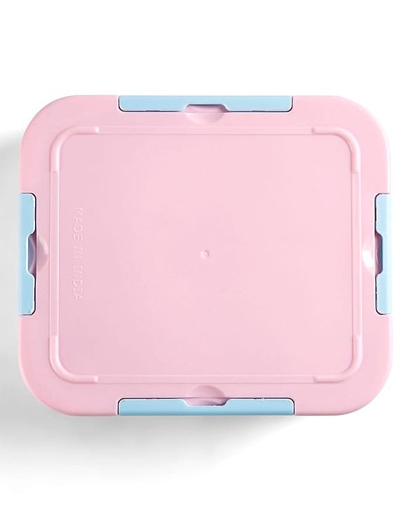 Babyhug 3 Compartment Insulated Lunch Box- Space Theme Navy Blue| 450 ml + 200 ml + 200 ml| BPA Free| Food Grade| Individual Air Tight Lids| School Lunch & Snack Box| Perfect for Travel - Blue