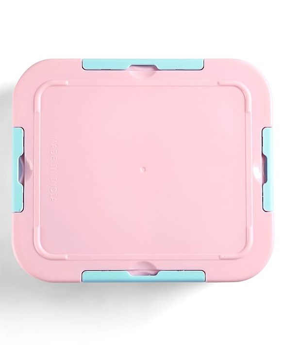 Babyhug 3 Compartment Insulated Lunch Box- Space Theme Navy Blue| 450 ml + 200 ml + 200 ml| BPA Free| Food Grade| Individual Air Tight Lids| School Lunch & Snack Box| Perfect for Travel - Blue