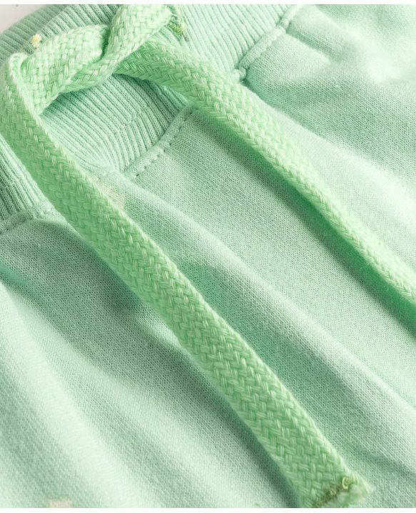 Pine Kids Looper Above Knee Length Shorts with Light House Print - Sea Green