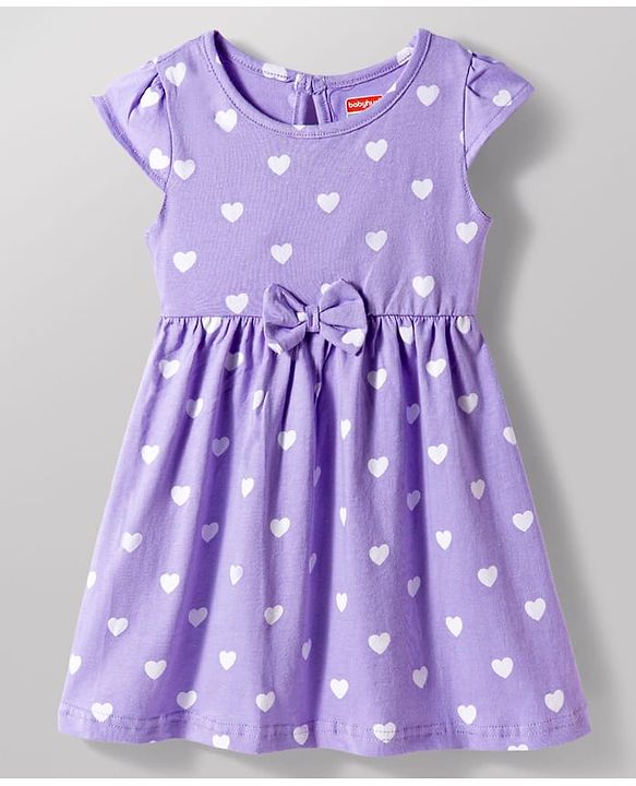 Babyhug 100% Cotton Knit Cap Sleeves Ice Cream & Hearts Printed Frocks Pack Of 2 - Multicolour