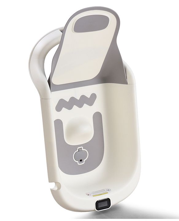 Babyhug ErgoSafe Anti-Slip Multi Utility Baby Bath Tub & Bath Rack - Grey| Adjustable Backrest Recline| Temperature Sensor| Anti-Choking Design| For 02 Years Babies| Drain Plug| Durable Material