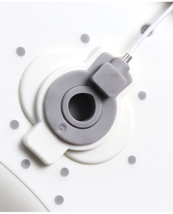 Babyhug ErgoSafe Anti-Slip Multi Utility Baby Bath Tub & Bath Rack - Grey| Adjustable Backrest Recline| Temperature Sensor| Anti-Choking Design| For 02 Years Babies| Drain Plug| Durable Material