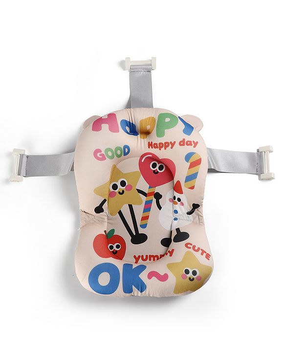 Babyhug Soft Baby Bath Cushion Newborn Bath Seat Support Anti-Slip Floating Cushion Skin-Friendly Washable Easy to Install in Any Regular Bath Tub Infant Bath Support 012 Months