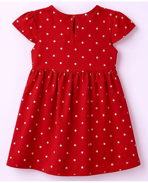 Babyhug Cotton Knit Frocks with Bow Detail Multi Color 6-9 Months