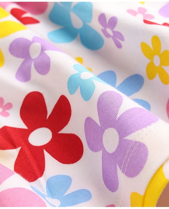 Babyhug Cotton Knit Frocks with Bow Detail Multi Color 6-9 Months