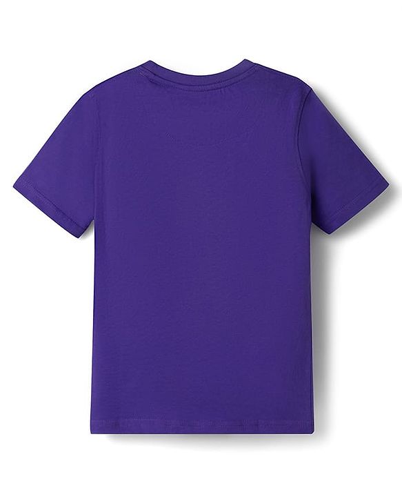 Pine Kids 100% Cotton Knit Half Sleeves Tiger Printed T-Shirt - Purple