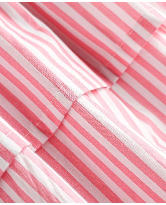 Babyhug 100% Cotton Woven Sleeveless Striped Layered Frock - Pink