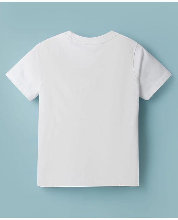 Pine Kids Cotton Knit Half Sleeves T-Shirt with Adventure Print - White
