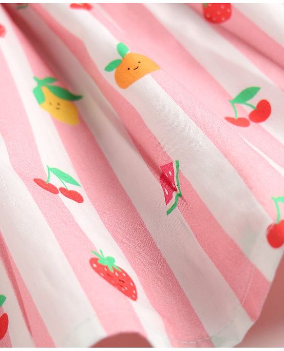 Babyhug Cotton Woven One Piece Dress with Fruit Print Multi Color 9-12 Months