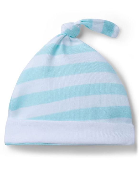 Babyhug 100% Cotton Knit Half Sleeves Striped Onesie with Cap & Animal Print - Multicolor