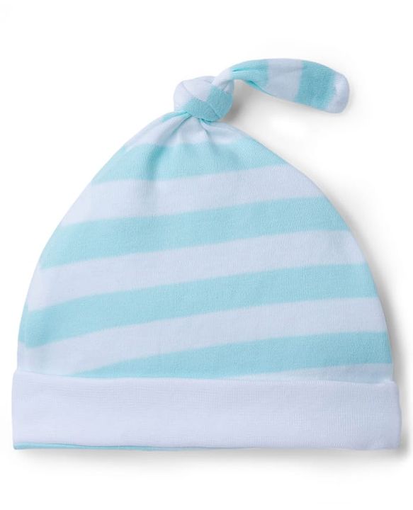 Babyhug 100% Cotton Knit Half Sleeves Striped Onesie with Cap & Animal Print - Multicolor