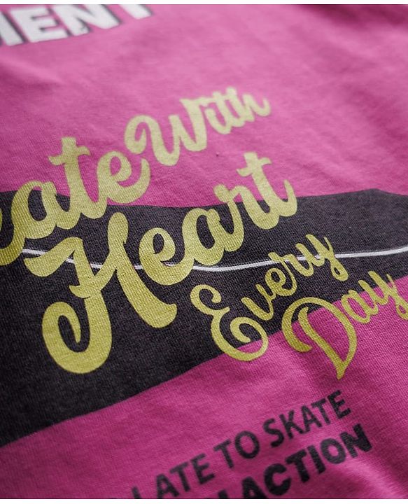 Pine Kids Cotton Knit Half Sleeves T-Shirt With Skateboarding Print - Purple