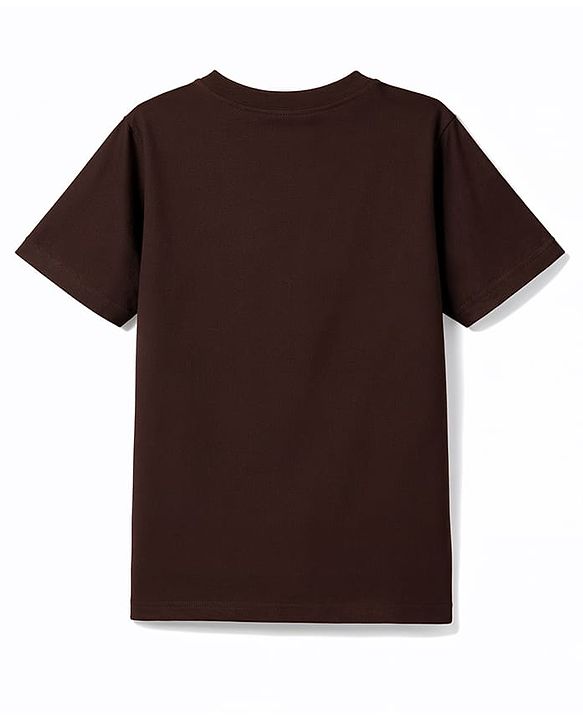 Pine Kids Cotton Knit Half Sleeves T-Shirt with Bear Print - Wine