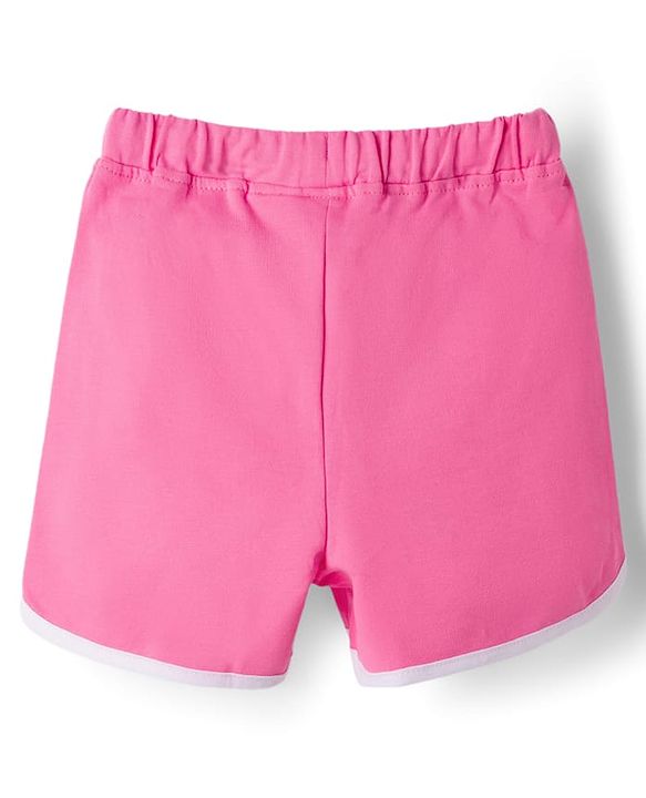 Babyhug Terry Knit Sleeveless Top & Shorts Set with Text Print - Pink
