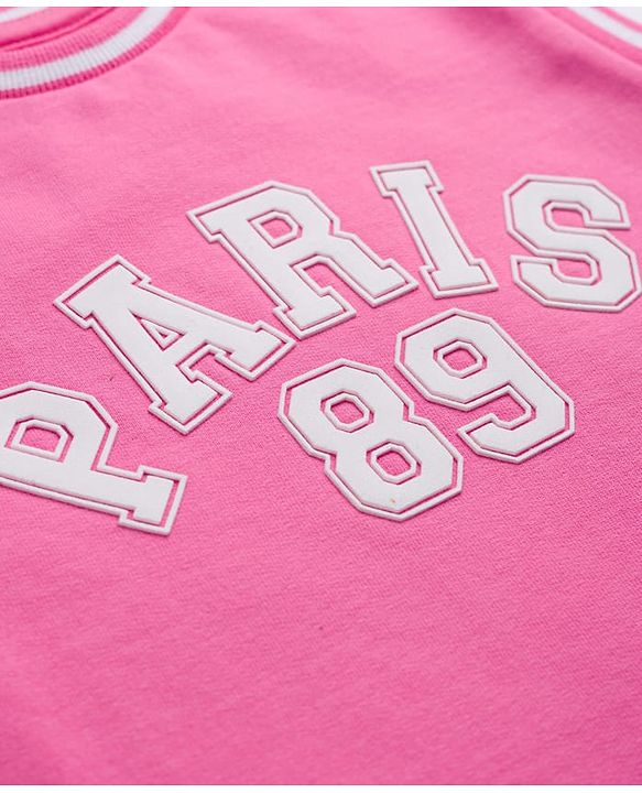 Babyhug Terry Knit Sleeveless Top & Shorts Set with Text Print - Pink