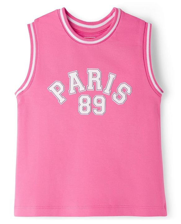 Babyhug Terry Knit Sleeveless Top & Shorts Set with Text Print - Pink