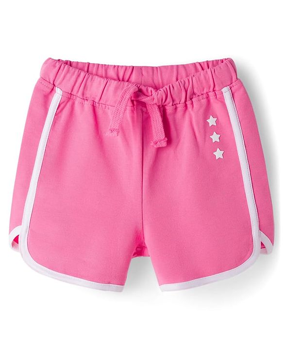 Babyhug Terry Knit Sleeveless Top & Shorts Set with Text Print - Pink