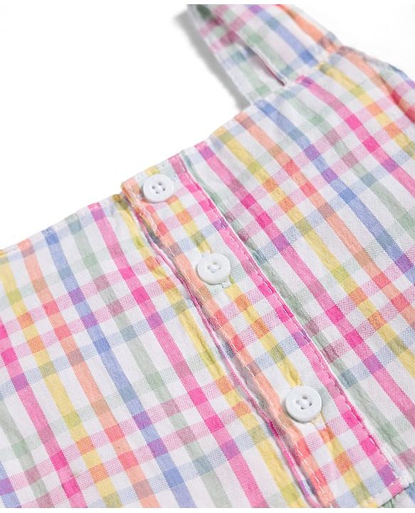 Babyhug Seer-Sucker Woven Sleeveless Striped Top & Shorts Set With Belt - Multicolor