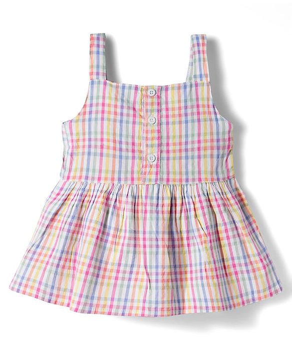 Babyhug Seer-Sucker Woven Sleeveless Striped Top & Shorts Set With Belt - Multicolor