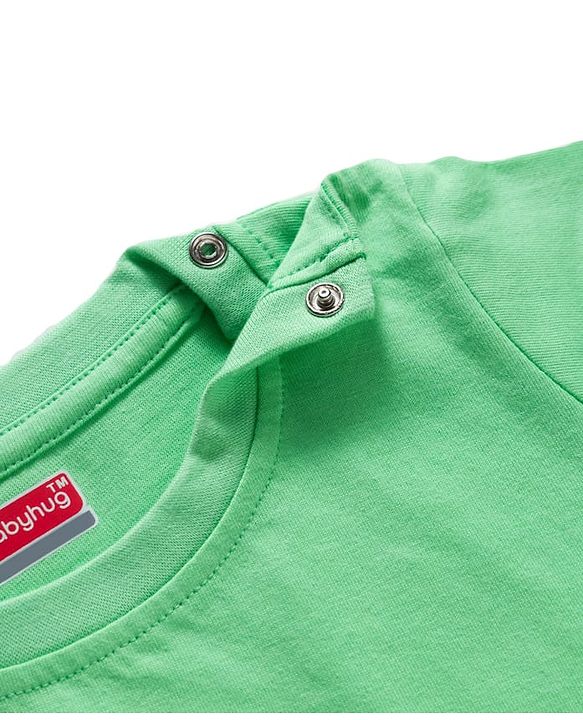 Babyhug Cotton Knit Half Sleeves Animal Printed T-Shirt & Shorts Night Suit - Light Green