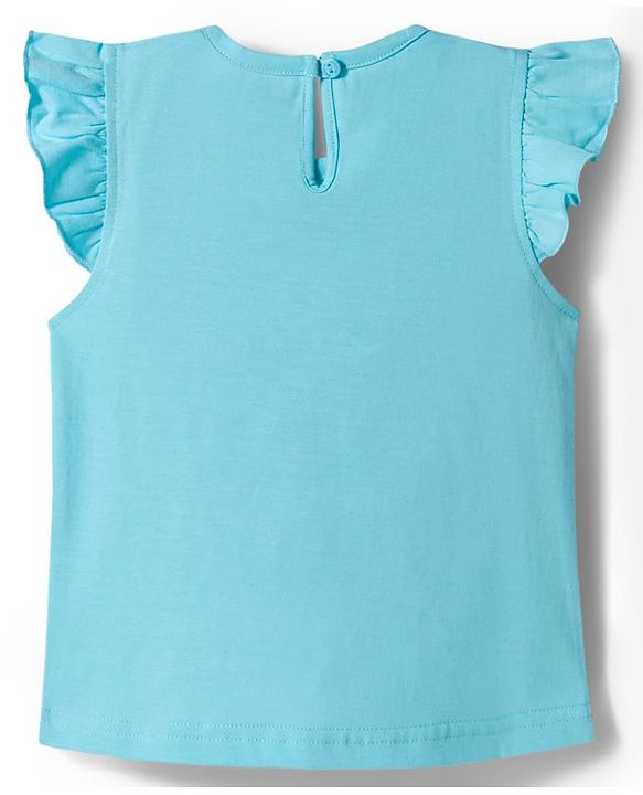 Babyhug Cotton Knit Half Sleeves Popcorn Printed T-Shirt & Shorts Night Suit With Polka Dots Print - Light Blue & Pink