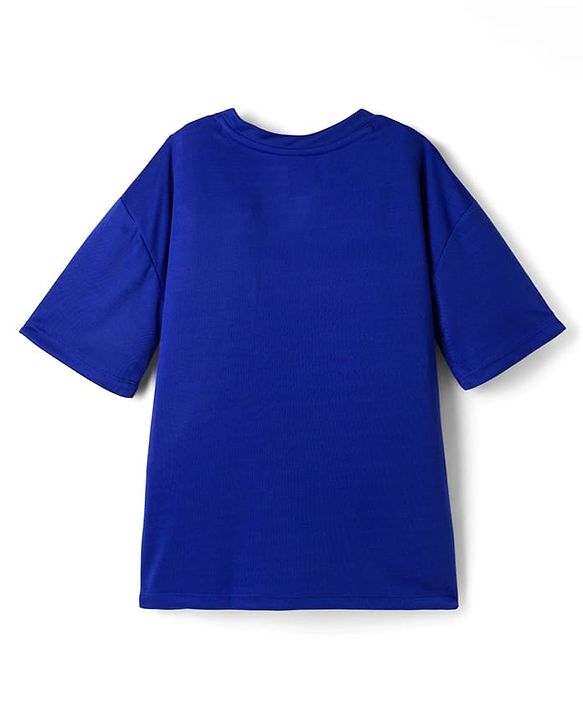 Pine Active Knit Drop Shoulder Half Sleeves Champions Printed T-Shirt - Pine Active Knit Sleeveless Solid Tank T-Shirt -Royal Blue