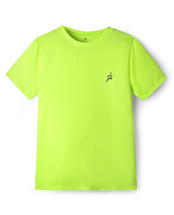Pine Active Knit Half Sleeves Solid T-Shirt - White