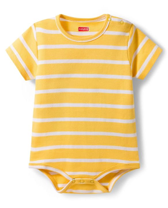 Babyhug 100% Cotton Knit Half Sleeves Onesies with Safari Theme Print Pack of 3 - Multicolor