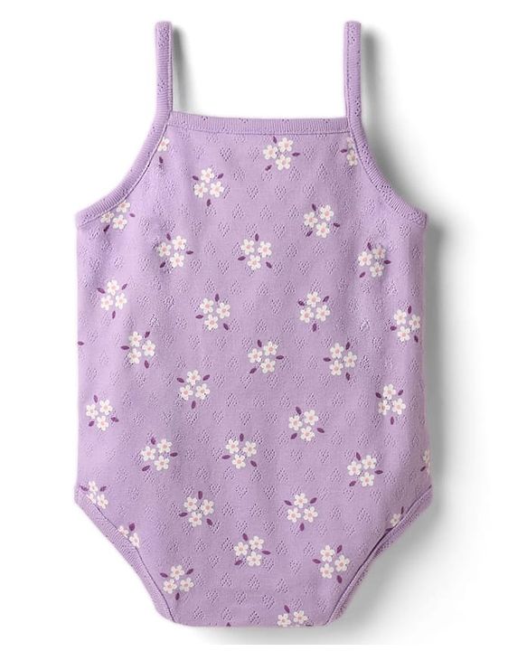 Babyhug 100% Interlock Knit Sleeveless Onesie & Skirt With Floral Print - Purple