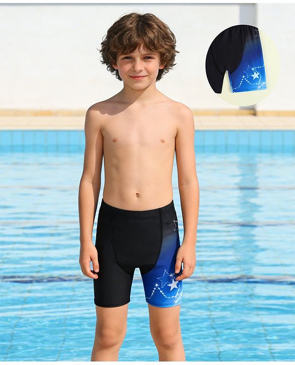 Pine Active Swimming Trunk with Star Print- Black