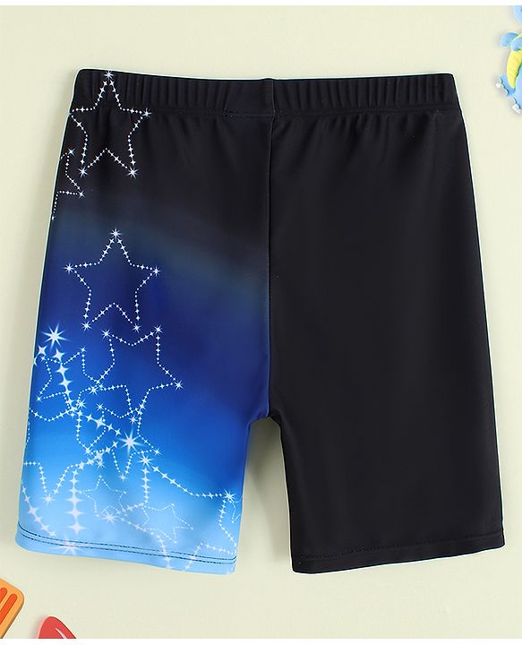 Pine Active Swimming Trunk with Star Print- Black