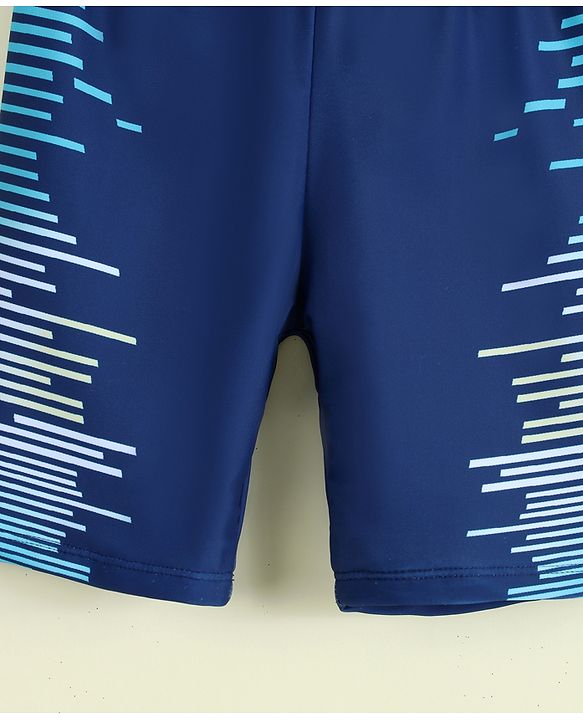 Pine Active Printed Swimming Trunk - Navy Blue
