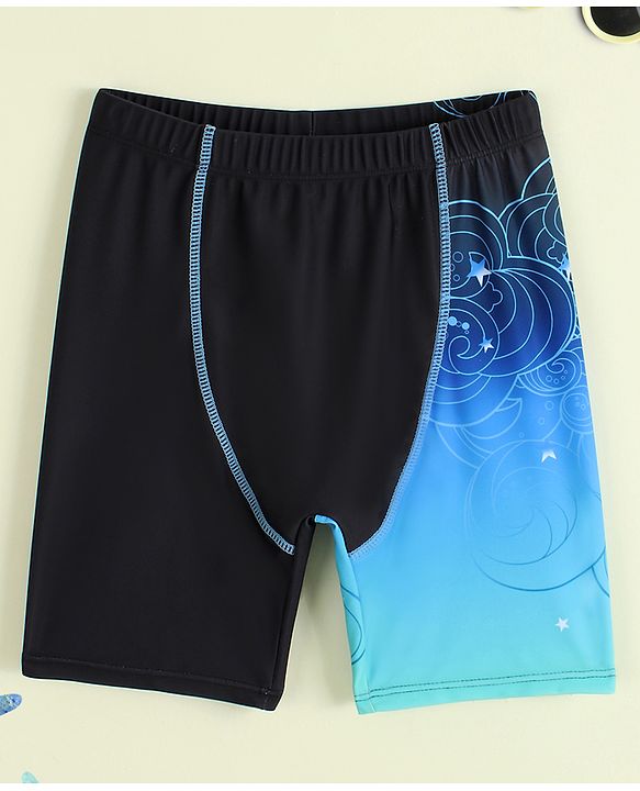 Pine Active Printed Swimming Trunk -Black