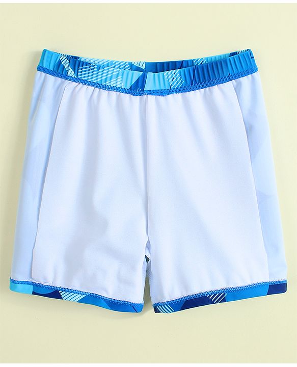 Pine Kids Half Raglan Sleeves Abstract Printed Two Piece Swimsuit - Blue