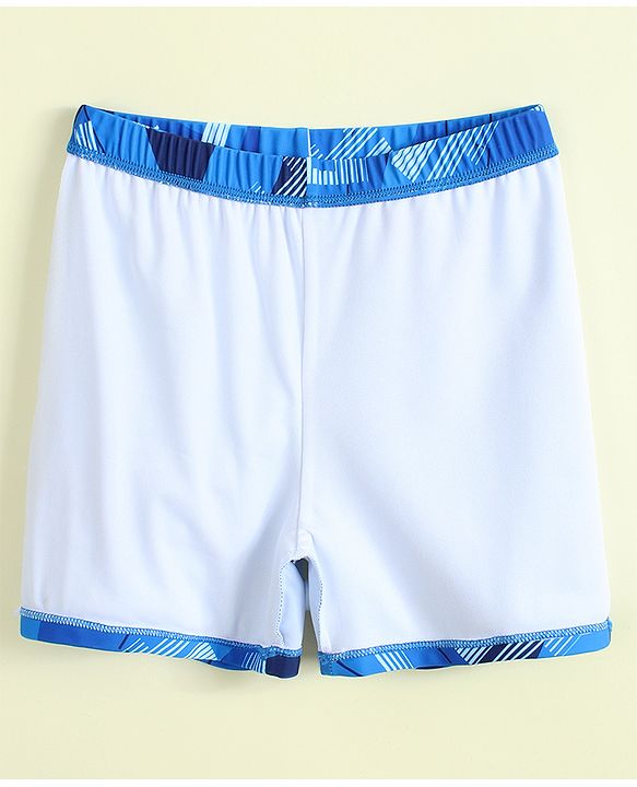 Pine Kids Half Raglan Sleeves Abstract Printed Two Piece Swimsuit - Blue