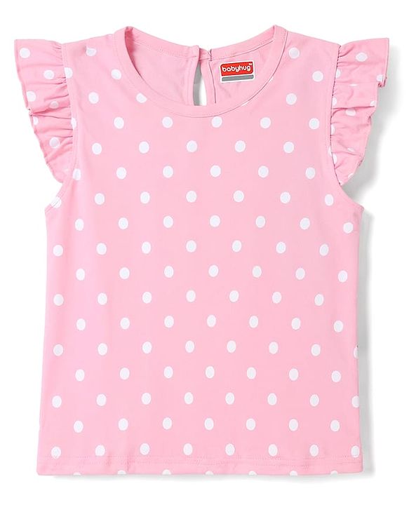 Babyhug 100% Cotton Knit Half Sleeves Polka Dots Bunny & Text Printed T-Shirts Pack of 3 - Pink Lilac & Sea Green