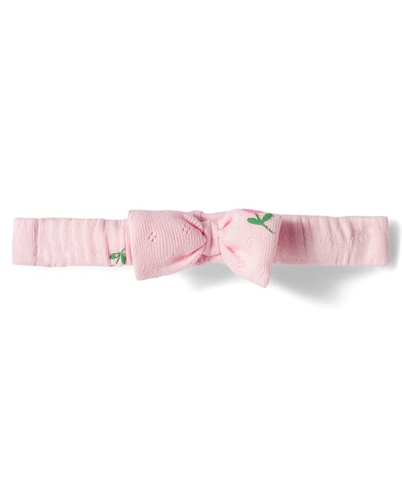 Babyhug 100% Cotton Knit Frill Sleeves Floral Printed Romper with Hairband - Pink