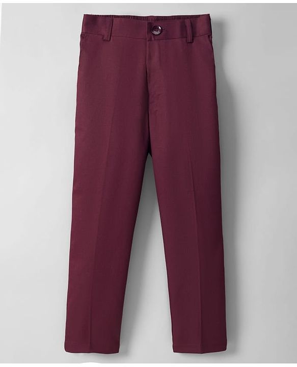 Pine Kids Knit Full Sleeves Solid Colour Party Blazer with T-Shirt & Trouser Set - Wine