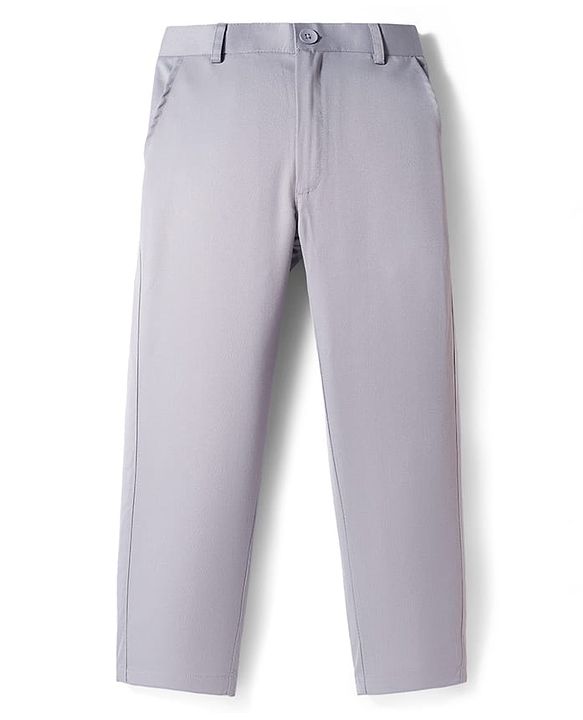 Pine Kids Knit Full Sleeves Solid Color 3 Piece Party Suit with Bow - Light Grey