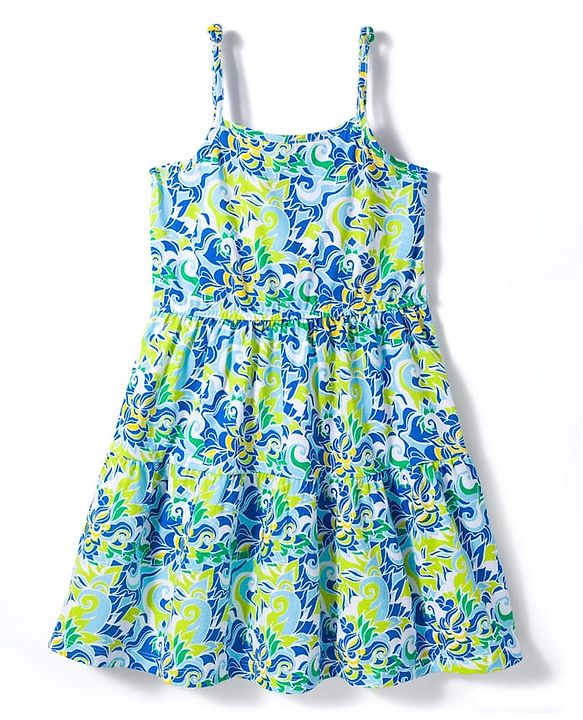 Pine Kids Cotton Knit Floral Printed Frock with Half Sleeves Jacket - Multicolor