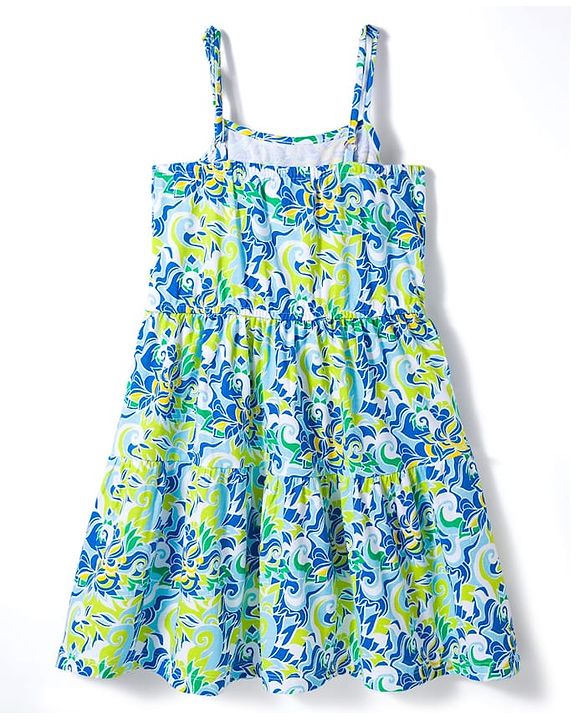 Pine Kids Cotton Knit Floral Printed Frock with Half Sleeves Jacket - Multicolor