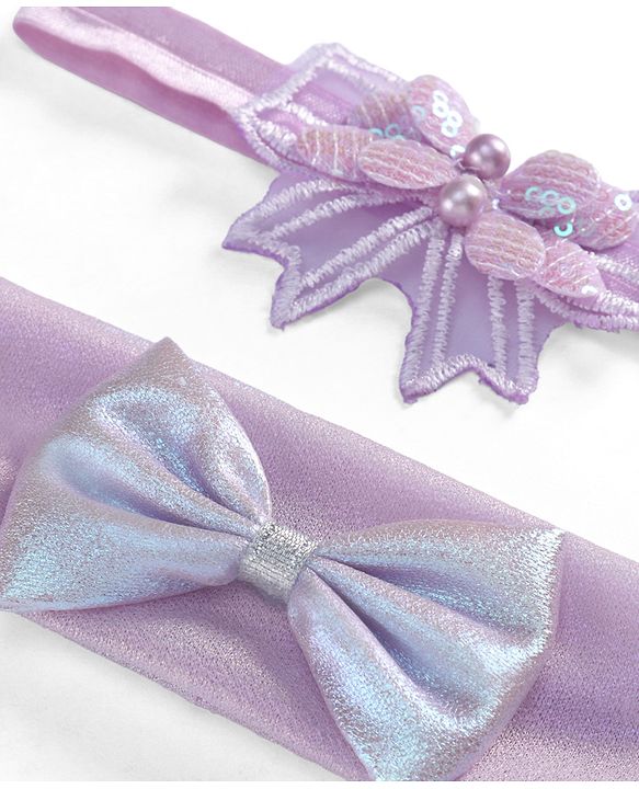 Babyhug Headbands  with Bow Applique Pack of 2 - Lavender