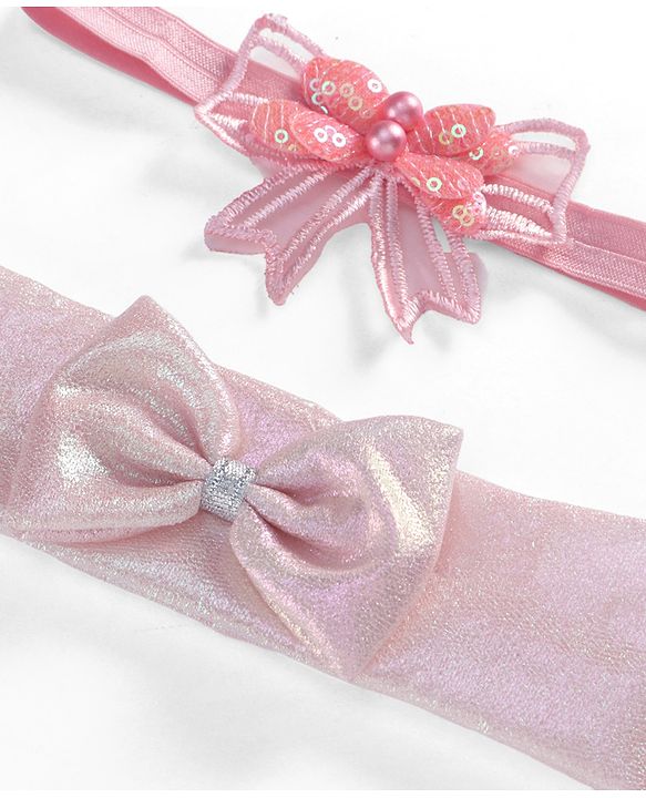 Babyhug Headbands  with Bow Applique Pack of 2 - Lavender