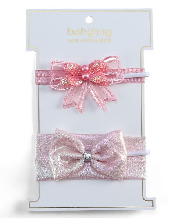 Babyhug Headbands  with Bow Applique Pack of 2 - Lavender