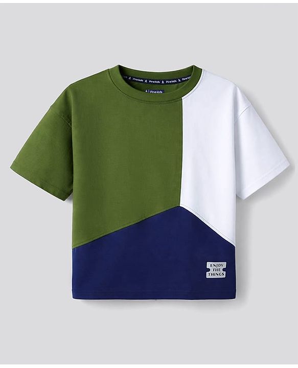 Pine Kids Cotton Knit T-Shirts Half Sleeves Round Neck - Multicolor