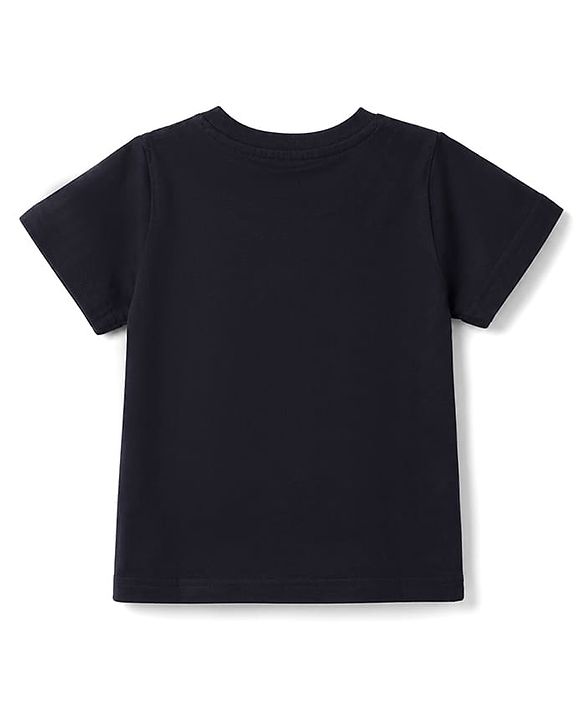 Pine Kids Cotton Knit Half Sleeves T-Shirt with Skating Graphics - Black